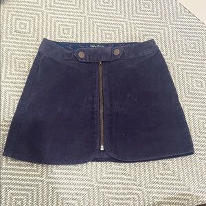 Navy Corduroy Zara girls Skirt with zipper front